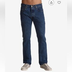 LEVIS 501 Jeans Mens 32x32 Blue Button Fly Straight Leg Denim